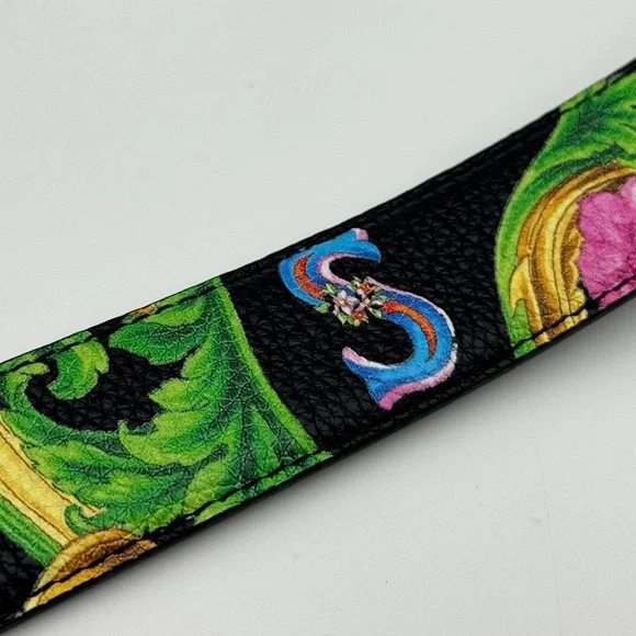 VERSACE Beverly Palm Medusa Leather Belt In Black